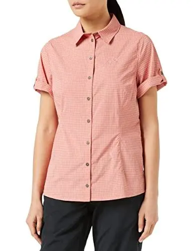 Produktbild: Jack Wolfskin Damen Schnelltrocknende Bluse Kurzarm Matata Shirt W, Rose Quartz Checks, XS, 1403251-7759001