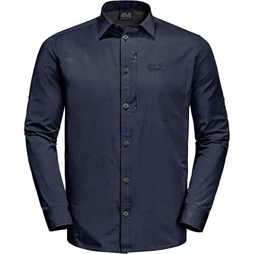 Produktbild: Jack Wolfskin Herren Lakeside Roll-Up Hemd, Night Blue, l