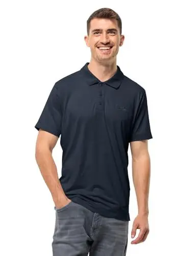 Produktbild: Jack Wolfskin Herren TRAVEL Polo M T-Shirt, Night Blue, L