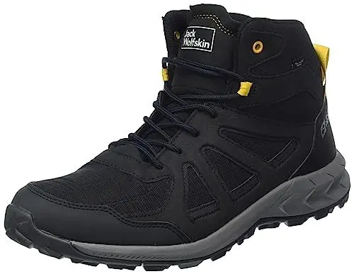 Produktbild: Jack Wolfskin Herren Woodland 2 Texapore Mid M Sneaker, Black/Burly Yellow Xt, 43 EU