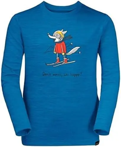 Produktbild: Jack Wolfskin Kinder Skiing Wolf Sweatshirt, Blue Pacific, 128