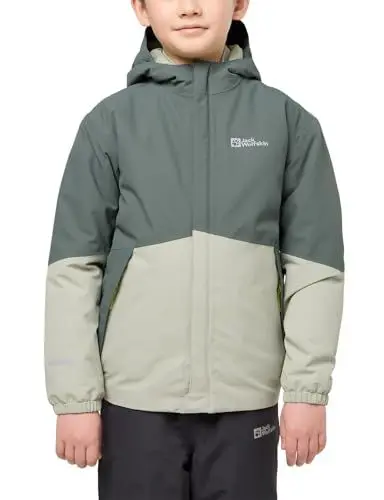 Produktbild: Jack Wolfskin Unisex Kinder Blocky Daunenjacke, Slate Green/Mint Leaf, 128 EU
