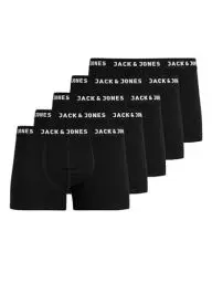 Produktbild: Jack & Jones JUNIOR Boy's JACHUEY Trunks 5 Pack NOOS JNR Boxer Shorts, Black/Pack:Black-Black-Black-Black, 140