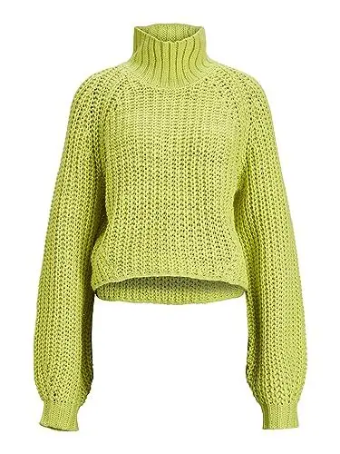 Produktbild: Jack & Jones Damen Jxkelvy Chunky High Neck Knit Noos Strickpullover, Limeade, XS