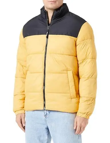 Produktbild: Jack & Jones Herren JJETOBY Puffer Collar SN Pufferjacke, Honey Gold/Detail:Black Blocking, M