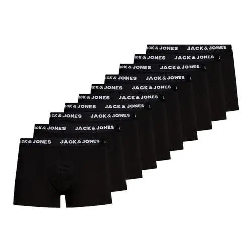 Produktbild: JACK & JONES Herren Jacsolid Trunks 10 Packs Boxershorts, Schwarz, M EU