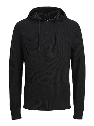 Produktbild: JACK & JONES Herren Jcoclassic Twill Knit Hood Sn Kapuzenpullover, Schwarz, XL