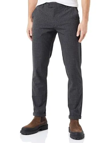 Produktbild: JACK & JONES Herren Jpstmarco Jjconnor Noos Chinohose, Concrete Grey/Checks:check ,32W / 34L