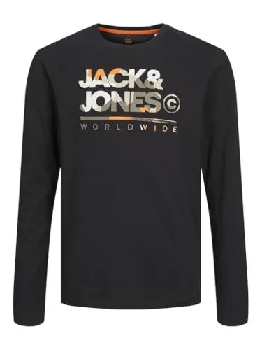 Produktbild: Jack & Jones Jungen Jjluke Tee Ls Crew Neck Mni Langarmshirt, Navy Blazer/Print:Big, 128