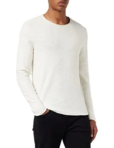 Produktbild: Jack & Jones Men's JORJAY Knit Crew Neck Pullover, Moonbeam/Detail:Cloud Dancer, XL