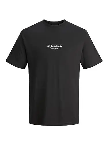 Produktbild: JACK & JONES Herren Rundhals T-Shirt JORVESTERBRO - Regular Fit S M L XL XXL, Größe:L, Farbe:Black 12240121