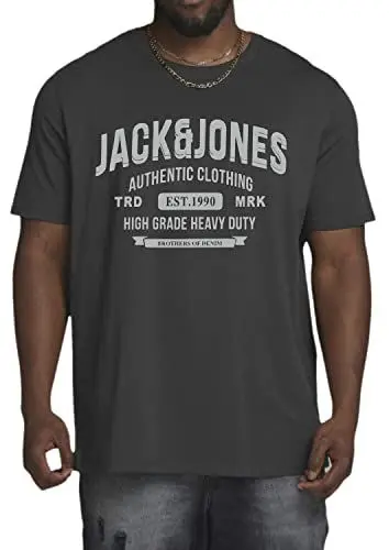 Produktbild: Jack and Jones Große Größe T-Shirt für Herren - Übergröße Shirt Männer T-Shirt 3XL bis 6XL - einzeln und Multi-Set (BS Iris Opt 10, 4XL)