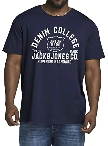 Produktbild: Jack and Jones Große Größe T-Shirt für Herren - Übergröße Shirt Männer T-Shirt 3XL bis 6XL - einzeln und Multi-Set (BS Iris Opt 7, 6XL)