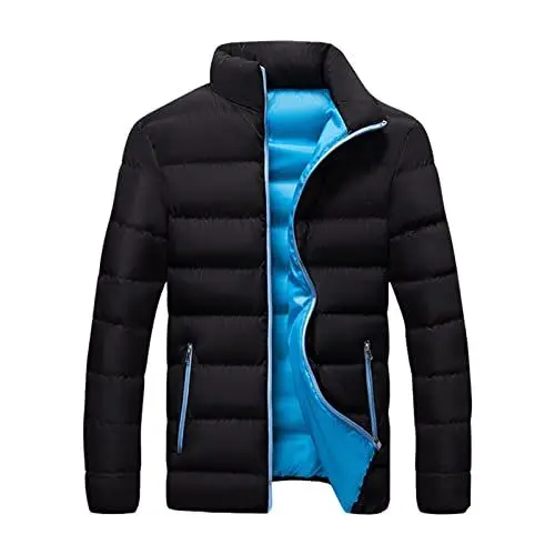 Produktbild: Jacke Herren Leichte Daunenjacke Herren Pilotenjacke Herren Steppmantel Herren Männer Winterjacke Jackett Herren Winter Jacke Herren Jeans Jacken für Herren Leichte Jacke Blau 4Xl