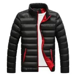 Produktbild: Mtb Jacke Herren Mountainbike Einfarbige Günstig Stadionjacke Daunenjacke Herren Lang Pilotenjacke Herren Freizeit Daunenjacke Herren Leicht Jacken Große Größe Casual Winterjacke Herren（1-Black，XXL）