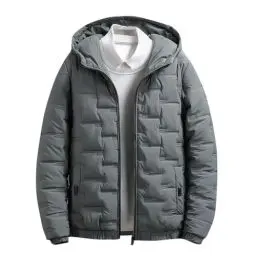 Produktbild: Jacke Herren Übergangsjacke Sportlich,Jacke Herren,Herren und Winter Einfarbig mit Kapuze Warm Lässig Gepolsterter Mantel Wintermantel Wolle Herren,Leichte Steppjacke Jacke Herren Winter