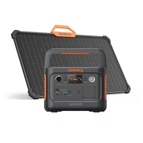 Produktbild: Jackery Solargenerator 240 v2 mit 80W Solarpanel, 256Wh LiFePO4 Powerstation, 300W AC & 100W USB-C Ausgang, Schnelle Solarladung f¨¹r Outdoor,Camping,Reise
