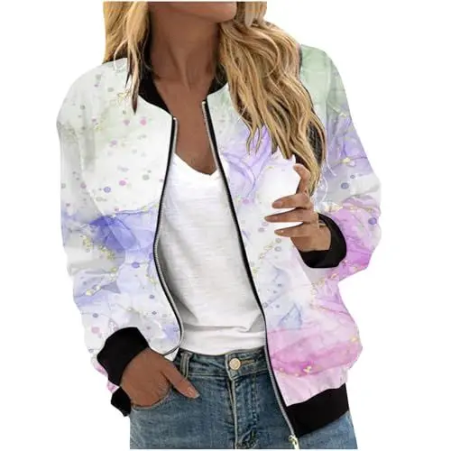 Produktbild: Jacket Fuer Damen Beige Damen Bomberjacke Damen Hellbraun Classic College Jacke Damen Fliegerjacke Frauen Leder Blouson Damen Schwarze Bomberjacke Damen Damen Jacke Sale