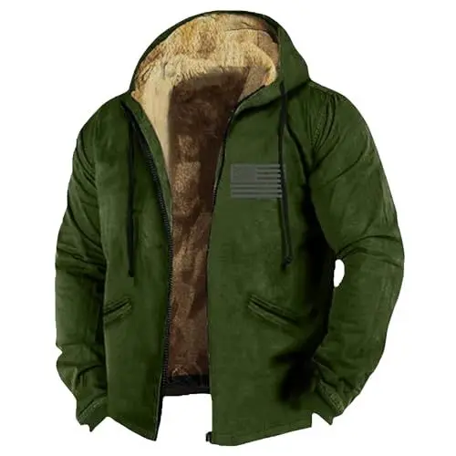 Produktbild: biJerou Herren Känguru Men's Printed Hoodie And Fleece Warm Coat (AG, S)