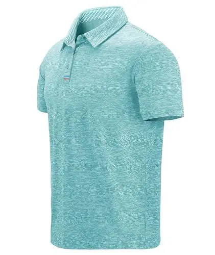 Produktbild: JACKETOWN Poloshirt Herren Kurzarm Einfarbig Golf Polo Shirts Knopfleiste Stickerei Streifen T-Shirt Herren Atmungsaktive Polohemd Sportlich Activewear Polo Tennis Schnelltrocknend Sommer 2XL