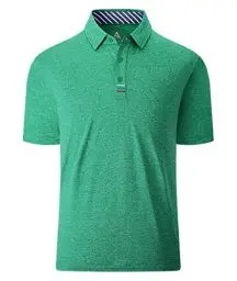 Produktbild: JACKETOWN Poloshirt Herren Kurzarm Einfarbig Golf Polo Shirts Knopfleiste Stickerei Streifen T-Shirt Herren Atmungsaktive Polohemd Sportlich Activewear Polo Tennis Schnelltrocknend Sommer 3XL