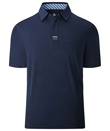 Produktbild: JACKETOWN Poloshirt Herren Kurzarm Einfarbig Golf Polo Shirts Knopfleiste Stickerei Streifen T-Shirt Herren Atmungsaktive Polohemd Sportlich Activewear Polo Tennis Schnelltrocknend Sommer XL