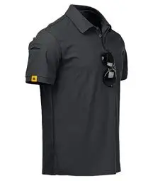 Produktbild: JACKETOWN Poloshirts Herren Kurzarm Atmungsaktives Schnelltrocknend Poloshirts Männer Sommer Knopfleiste T-Shirts Männer Casual Sport Shirt Basic Regular Fit Golf Polohemd(Dunkelgrau-L)