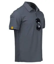 Produktbild: JACKETOWN Poloshirts Herren Kurzarm Atmungsaktives Schnelltrocknend Poloshirts Männer Sommer Knopfleiste T-Shirts Männer Casual Sport Shirt Basic Regular Fit Golf Polohemd(Grau-XL)