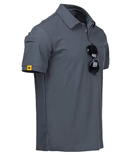 Produktbild: geeksport Poloshirt Herren Kurzarm Freizeit Sport Polo Golf Tshirts Männer Polohemd (Grau XL)