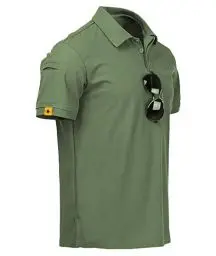 Produktbild: JACKETOWN Poloshirts Herren Kurzarm Atmungsaktives Schnelltrocknend Poloshirts Männer Sommer Knopfleiste T-Shirts Männer Casual Sport Shirt Basic Regular Fit Golf Polohemd(Grün-2XL)