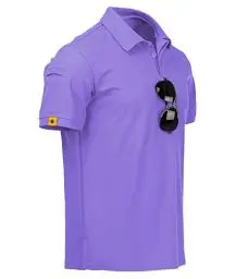 Produktbild: JACKETOWN Poloshirts Herren Kurzarm Atmungsaktives Schnelltrocknend Poloshirts Männer Sommer Knopfleiste T-Shirts Männer Casual Sport Shirt Basic Regular Fit Golf Polohemd(Lila-XL)