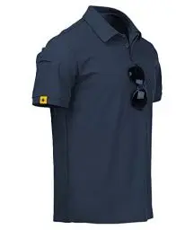 Produktbild: geeksport Poloshirt Herren Kurzarm Freizeit Sport Polo Golf Tshirts Männer Polohemd (Dunkel Blau M)
