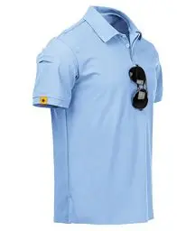Produktbild: JACKETOWN Poloshirts Herren Kurzarm Atmungsaktives Schnelltrocknend Poloshirts Männer Sommer Knopfleiste T-Shirts Männer Casual Sport Shirt Basic Regular Fit Golf Polohemd(Mondblau-XL)