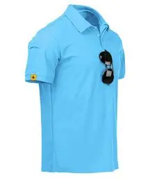 Produktbild: JACKETOWN Poloshirts Herren Kurzarm Atmungsaktives Schnelltrocknend Poloshirts Männer Sommer Knopfleiste T-Shirts Männer Casual Sport Shirt Basic Regular Fit Golf Polohemd(SkyBlue-XL)