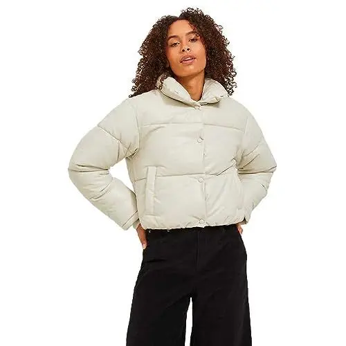 Produktbild: Jack&Jones Damen Jxbreezy Faux Leather Short JKT OTW Sn Pufferjacke, Bone White, L