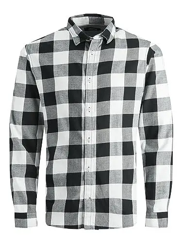Produktbild: JACK&JONES Hemd Slim Fit Business Shirt Weiches Langarm Twill Oberteil aus Baumwolle JJEGINGHAM