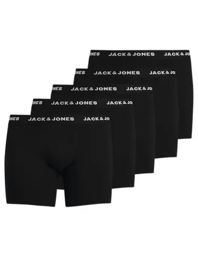 Produktbild: Jack & Jones Herren 5-er Stück Pack Boxershorts | Trunks Set Stretch Hose | Basic Unterwäsche JACHUEY, Farben:Schwarz, Größe:5XL