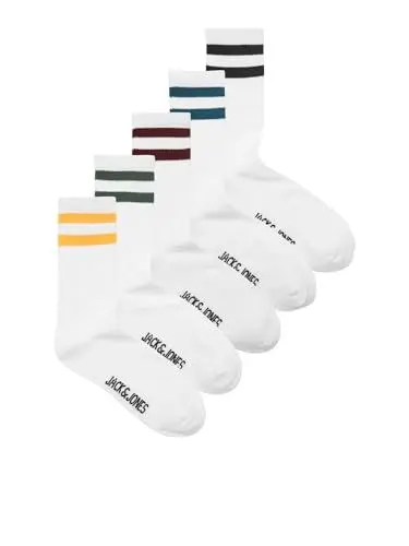 Produktbild: JACSTRIPE TENNIS SOCKS 5 PACK