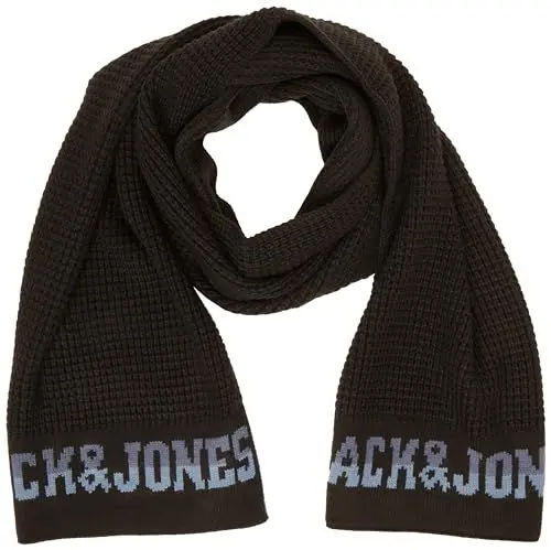Produktbild: JACK & JONES Herren Jacwaffle Scarf Schal 12236504 ,Schwarz ,Einheitsgröße