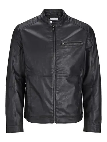 Produktbild: JACK & JONES Herren JJEDYLAN PU Biker Jacket NOOS 12261196,Schwarz,XL