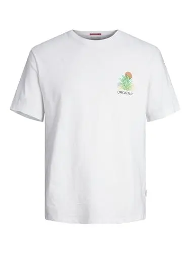 Produktbild: JACK & JONES Herren JORARUBA Chest EMB Tee SS Crew Neck T-Shirt, Bright White,L