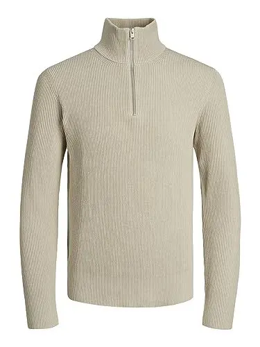 Produktbild: JACK & JONES Herren JPRCCPERFECT Knit Half Zip SN Strickpullover, Island Fossil ,L