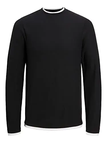 Produktbild: JACK & JONES Jungen Jortwinn Knit Crew Neck Jnr Strickpullover, Schwarz, 140