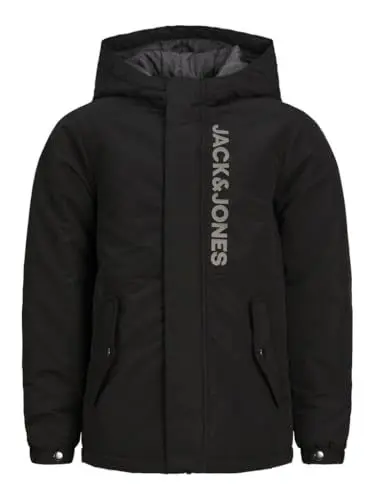 Produktbild: JACK&JONES JUNIOR Jungen JJFUN Jacket JNR Jacke, Black/Detail:Reflective Chest Logo, 152