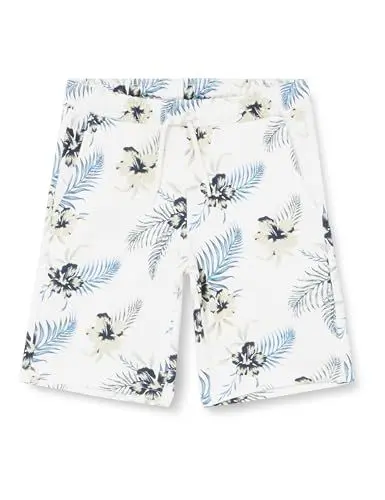 Produktbild: JACK&JONES JUNIOR Jungen Jpstchill AOP Jnr Sweat Shorts, Cloud Dancer, 176 cm