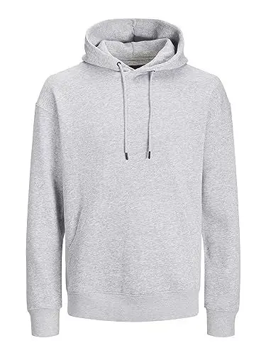 Produktbild: Jack & Jones Herren Jjebradley Sweat Hood Noos Pls Kapuzenpullover, Light Grey Melange, 5XL Große Größen