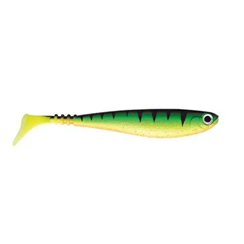Produktbild: Jackson Profi Gummifisch Zander Angeln Köder - Zanderbait 12cm Farbe Firetiger. Angelköder Shad. Gummi Zanderköder. Gummiköder Softbait. 1 Stück