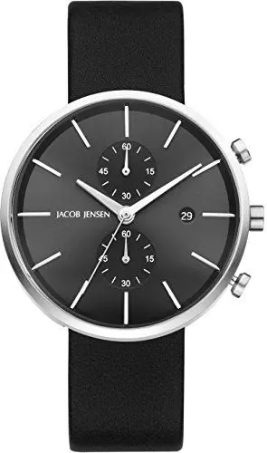Produktbild: Jacob Jensen Herren Chronograph Quarz Uhr mit Leder Armband 620