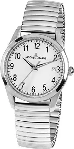 Produktbild: JACQUES LEMANS Herrenuhr Liverpool Metallband massiv Edelstahl 1-1769K