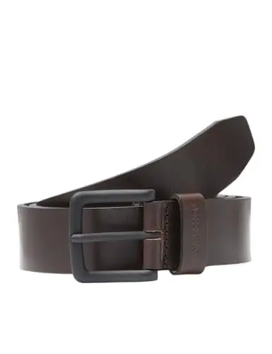 Produktbild: JACK & JONES Legerer Echtleder Gürtel Klassischer Leather Belt mit Löcher JACROMA